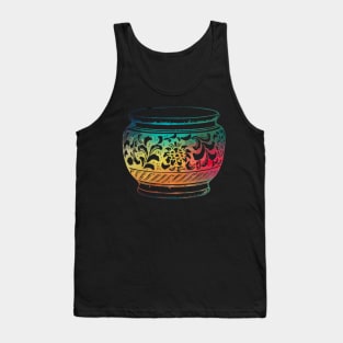 Rainbow abstract flower design on a pot 08 Tank Top